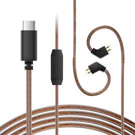 KBEAR KS1 Type-C IEM Cable With Mic,CCZ C02 4N OFC Double Parallel Replacement Earphone Upgraded Cord, 1.20m SPC in Ear Monitor Cable for Audiophile Musician DC02/DC01-PRO /KS1 (TFZ, Brown, 1.2m)