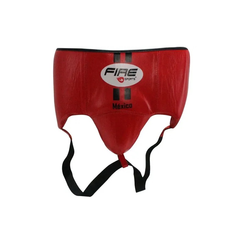 Protector Concha Riñonera Varonil Fire Sports Piel Rojo