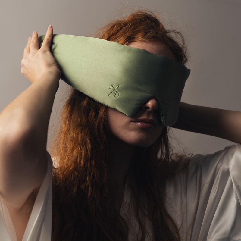 Sweet Bee Weighted Mulberry Blackout Silk Sleep Mask - Calming