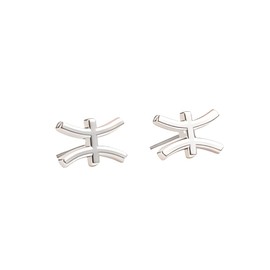 Silver Star Sign Stud Earrings - Pisces (19th February - 20th March) - Zodiac Constellation Horoscope Celestial Astrology Jewellery - Women Men Gift