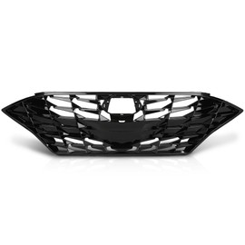 PIT66 Black Mesh Upper Grille Grill Compatible with Hyundai Sonata Limited/Sport/Laxury/Sel 2020-2022, w/o Camera Sensor Hole 863A0-L0760, 863A0L0760