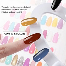 Libro de Visualización de 120 Colores de Uñas, Visualización de Tabla de Colores de Esmalte de Gel de Uñas con 120 Puntas de Uñas, Tablero de Diseño de Tarjetas de Práctica de Uñas Blancas para Salone
