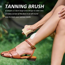 1 Piece Tanning Brush, Foundation Brush, Contour Brush, Soft Bristle Body Brush, Makeup Brush, Beauty Tool, Suitable for Face Body (Golden)