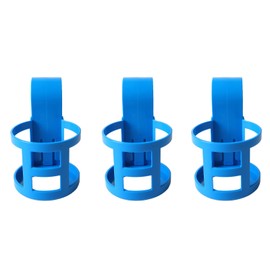 Pool Cup Holder, ABS Portable Multifunction Easy to Use Prevent Spill Pool Drink Holder Convenient for Round Pool Bar Top Rails (3Pcs, Round)