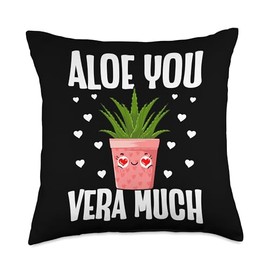Succulent Aloe Vera Plant Lover Gifts Much Funny Succulent Aloe Vera Throw Pillow, 18x18, Multicolor