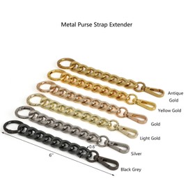 Metal Purse Chain Strap Extender for Accessory Charms,Lengthen Crossbody Shoulder Handbags Strap(No.4 Black Grey)