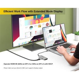 EZQuest USB C Multimedia Hub 7 in 1 with HDMI 4K, 1Gbs Ethernet, 100 Watts USB C Power Delivery/5Gbs Data, 2 USB C Ports, 2 USB A 3.0 Ports, Compatible with USB C Computers