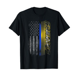 Thin Blue Line Sheriff Flag T-Shirt