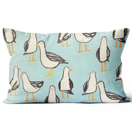 Palasarkaaa Seagull Handdrawn Illustration Beach Theme Throw Pillow Covers 12x20 Inch for Outdoor Chair Cushion Cover Sofa Couch Bed Blue