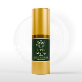 LORIINI MegPep Serum | Advanced Anti-Aging & Firming Face with Multi-Peptides, Edelweiss Extract, Hyaluronic Acid | Intensive Treatment for Wrinkles, Fine Lines, Skin Elasticity, dryness | 1 Fl. Oz.