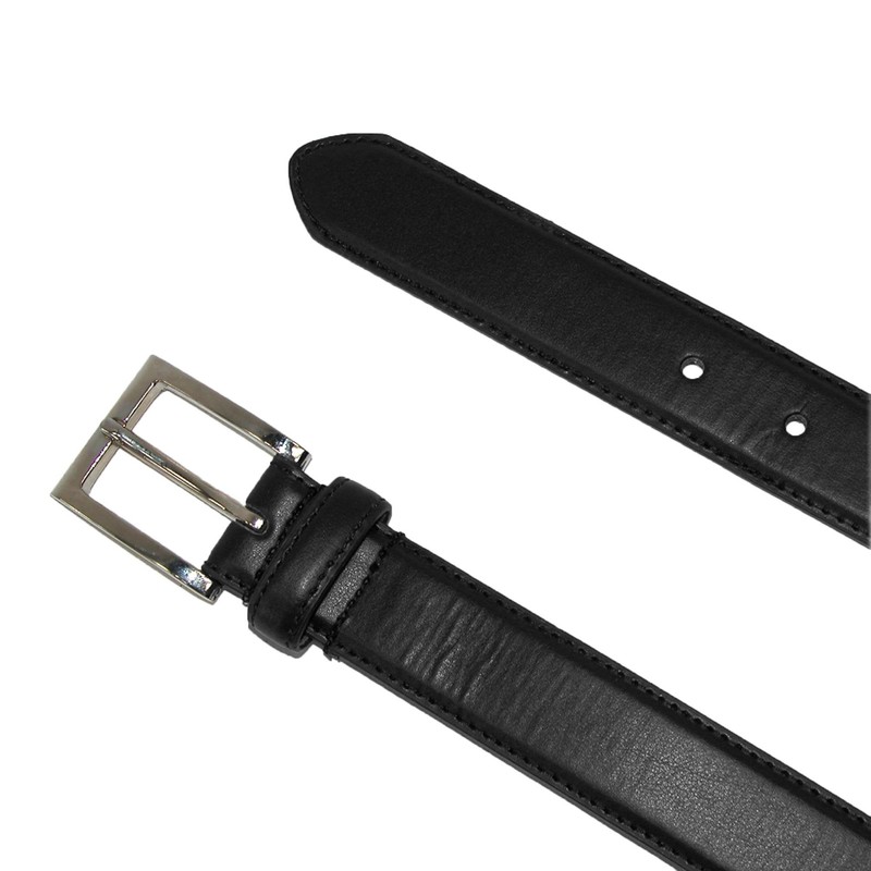 CTM® Men's Leather 1 1/8 Inch Basic Dress Belt with