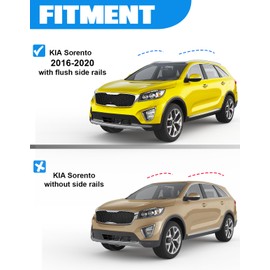 FengYu Lockable Roof Rack Cross Bars 300lb Compatible with KIA Sorento 2016 2017 2018 2019 2020 with Flush Side Rails, Heavy Duty Aluminum Roof Rails Crossbars Cargo Bars Black Carrier Luggage
