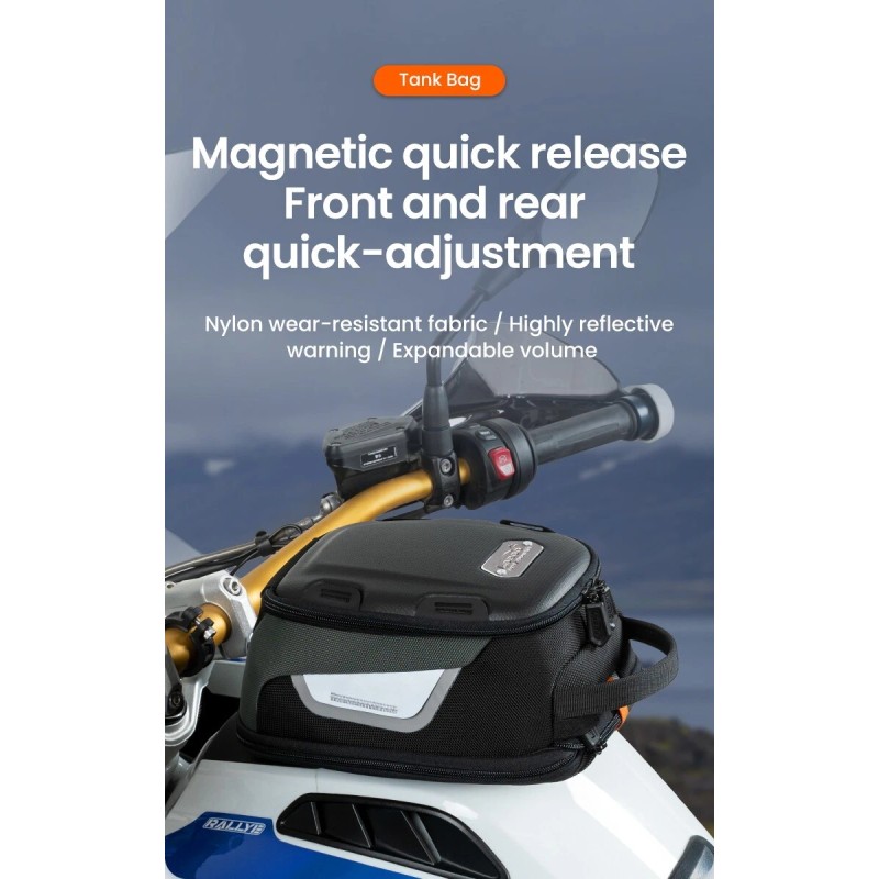 LOBOO Motorcycle Tank Bag BTB10 – Compact Expandable Design with