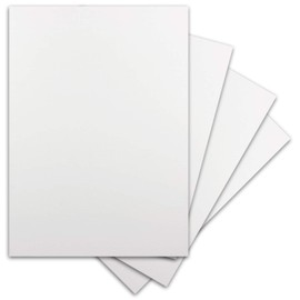 Glüxx-Agent 40 Sheets DIN A5 Coloured Card - 300 g/m² Craft Paper - 14.8 x 21 cm - White - Embossed Linen Structure - Coloured Drawing Paper for Crafts - Photo Card
