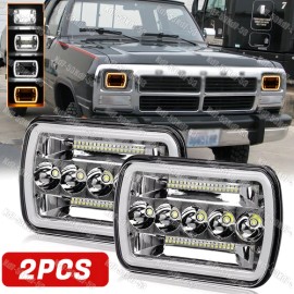 Unbranded Pair 5x7" 7x6" 7 " 300W LED Headlights DRL For Dodge D150 D250 D350 Ram 50 H4