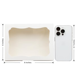 Capkyke 50pcs 8x6x2.5 Inch White Bakery Boxes Cookie Boxes with Window Treat Boxes Dessert Boxes for Cookie,Pastry,Macaron,Donut,Muffins,Chocolate,Cupcake and Candy Gift Giving