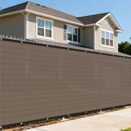 FLORALEAF 4'×50' Privacy Screen Fence Windscreen Mesh Shade Net Cover Heavy Duty Fencing 90% Blockage for Outdoor Wall Garden Yard Backyard Balcony, Brown