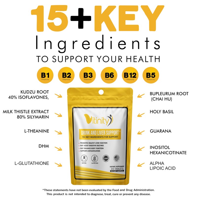 Anti Drink Support Supplement-15+Key Ingredients for Craving Support,Liver Health,Kudzu, Milk