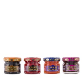 Eurocaviar - Shikran - Pack mix: 4 x 0.88 oz Mullet Roe Black Caviar Pearls + Mullet Roe Red Caviar Pearls + Smoked Salmon Caviar Pearls + Anchovies Caviar Pearls [Premium Caviar Alternative]