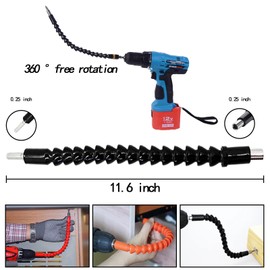 LOXICEN 2PCS Flexible Drill Bit Extension，1PCS 105°Right Angle Drill，Screwdriver Bit Set，3PCS 1/4 3/8 1/2"Socket Adapter for Drill，3PCS Drill Bit Holder
