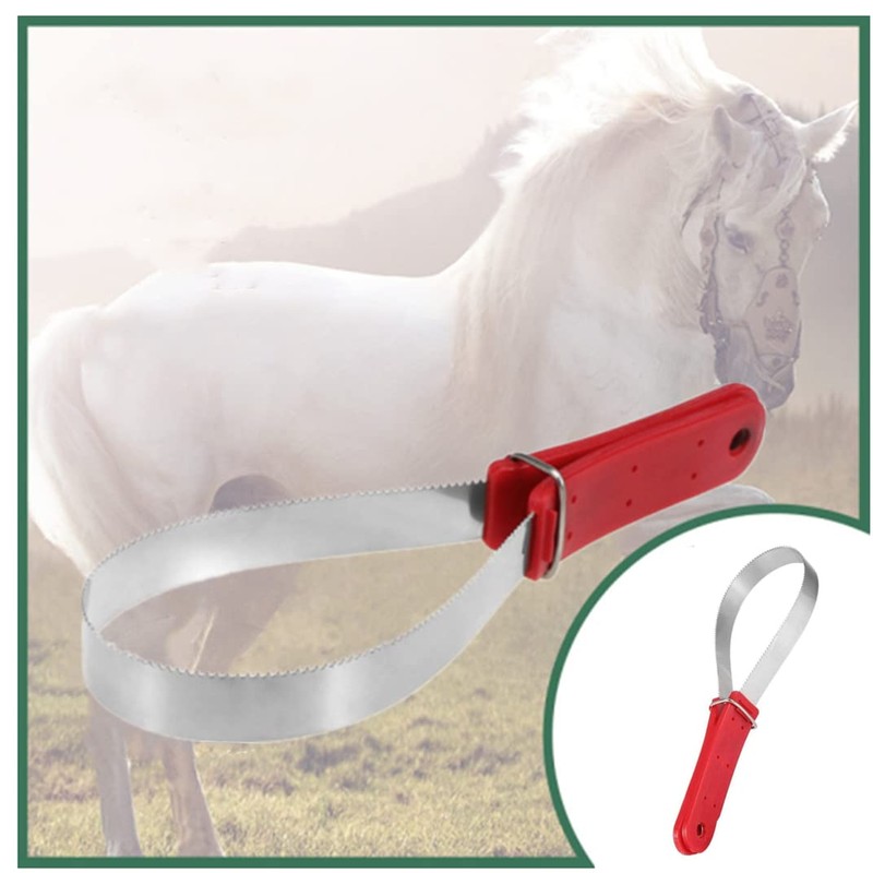 Stainless Steel Animal Equine Sweat Scraper Shedding Blade,Double-Sided Shedding Blade,Horse