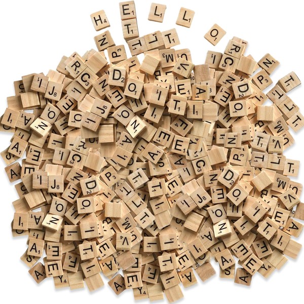 200 PCS Scrabble Letters for Crafts English Pinyin Word Recognition Block Early Childhood Education Wood Gift Decoration Making Alphabet Wooden Alphabet Letters Decoration wooden scrabble letters