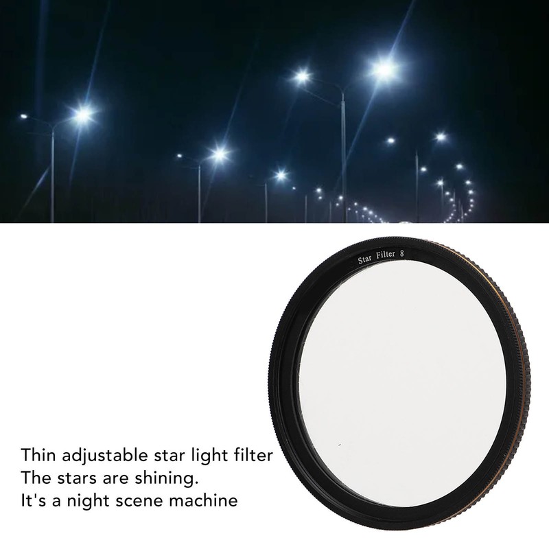 Adjustable Starburst Filter Thin HD Coating Camera Starlight Filter for