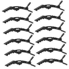 Mikinona 2sets Hair Styling Essential Black Hair Clips Salon Clips for Sectioning Lightweight for Professionals 12pcs*2