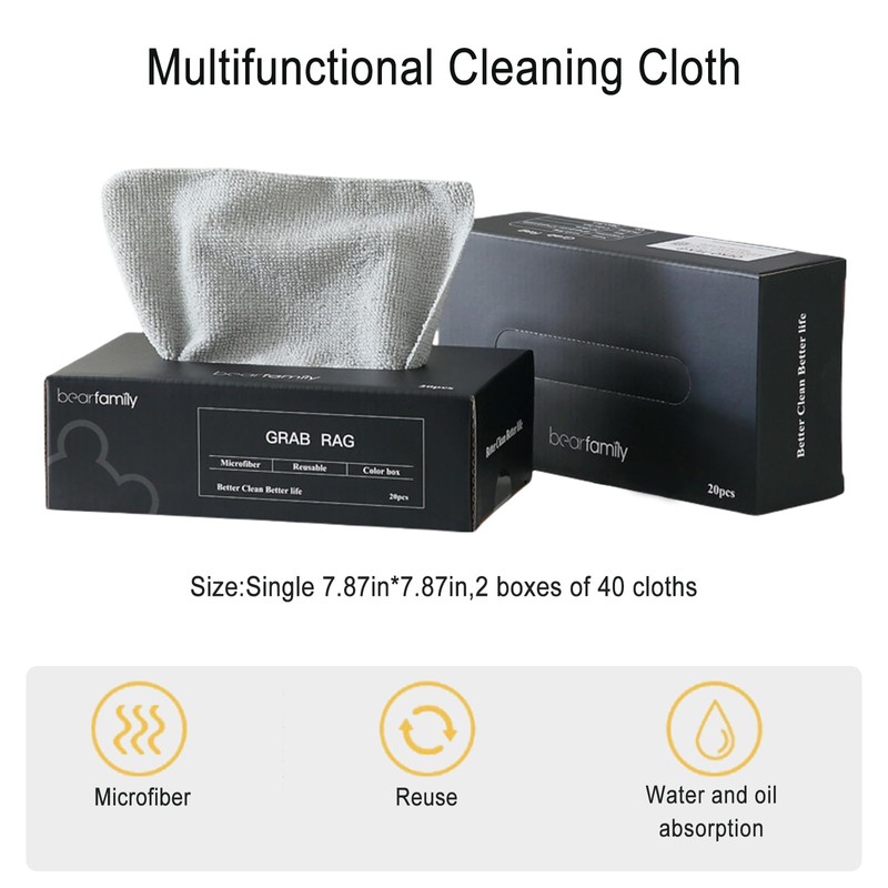 Aipeeo Cleaning Cloths, Pack of 40 Microfibre Cloths, Kitchen Cloths,
