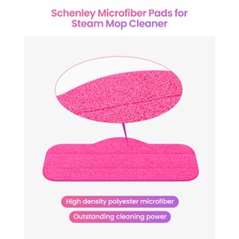 Schenley 6-Pack Microfiber Pads for Steam Mop Cleaner, Washable and Reusable Replacement Mop Pads, Accessories Compatible Steam Mop SLFCSM064 & SLFCSM063