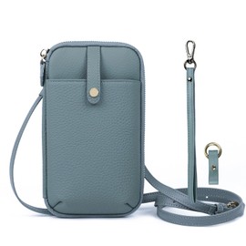 imeetu Smartphone Shoulder Wallet Shoulder Smartphone Pouch, Women's, Genuine Leather, Multi-functional, Fall Prevention, Elastic Key Holder, Wallet Pochette, Mobile Bag, Cross-body Long Wallet,