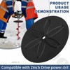 Ice Auger Drill Adapter with 9" Stopper Disc (Black) &