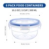 EASYLOCK 6 Pack 300ML Round Food Containers with Lids 100%