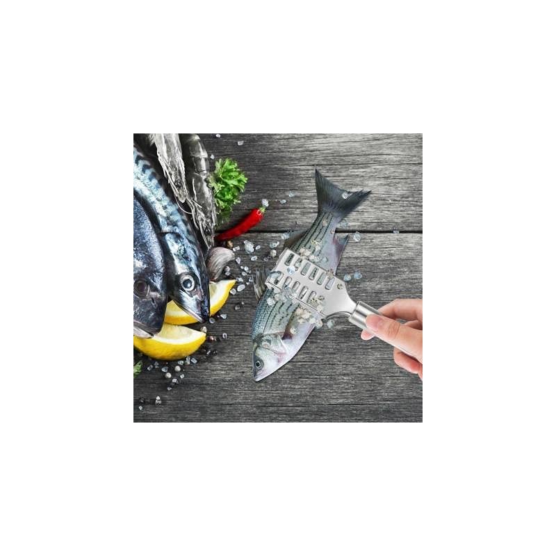 Fish Scaler Remover Fish Scaler Brush with 58 Stainless Steel
