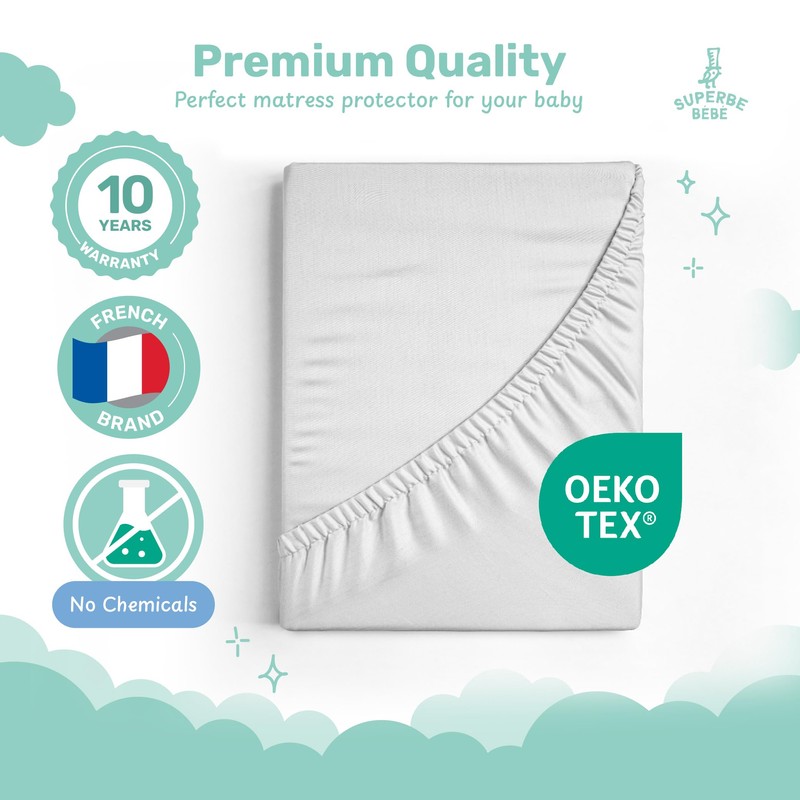 Waterproof Single Mattress Protector 90x190cm with 30cm Deep Pocket -