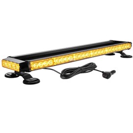 WOWTOU Roof Safety Flashing 56 LED Red White Emergency Light Bar for Volunteer Firefighter First Responder Vehicles Trucks POV, Strong Magnetic Strobe Beacon Lights