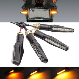 goodfitment - 4PCS Motorcycle Indicators Flowing Turn Signal Lights Motorbike Turning Indicators 12V 12 LEDs Bulbs for Motorcycle Motorbike Scooter Quad Cruiser Off Road and More