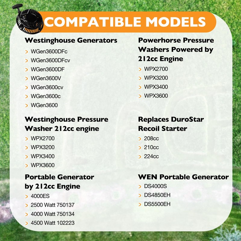 HQPASFY Recoil Starter Assembly Compatible with WGen3600 WGen3600DF WGen3600c WGen3600v