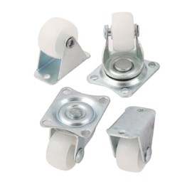 Qty. 4 x 32mm Nylon Swivel & Fixed Castors - Furniture, Appliance & Equipment Small Wheels by Bulldog Castors - Max 65Kg Per Set