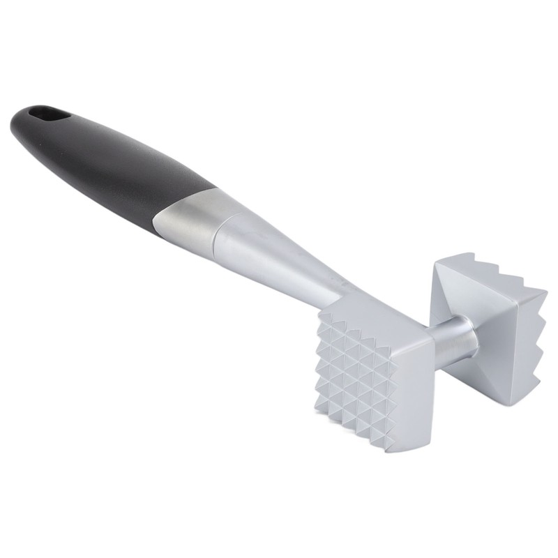 Meat Tenderizer Dual Sided Zinc Alloy Ergonomic Rubber Handle Balanced