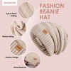 Women Beanie Hat Scarf Gloves Set Fleece Lined Winter Warm