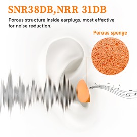 5 Pairs of Earplugs 37 dB Ear Plugs Orange Ear Plugs Ear Plugs Sleeping Reusable Noise Cancelling Noise Protection Ear Plugs for Snoring Noise Cancelling Learning Travel Loud