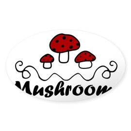 CafePress Mushrooms Oval Car Bumper Sticker