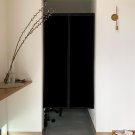 XMJJKUF Long Type Japanese Doorway Curtain Noren Window Treatment Door Tapestry Pure Black Printed Door Curtain for Privacy Partition Divider Panel Kitchen Home Room Decors 33.5" Width x 70.9" Long