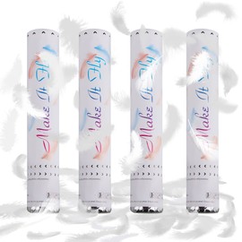 XiXiRan Confetti Cannon White x 4 Pieces, Wedding Confetti Bomb, Confetti Popper Wedding, Party Popper Birthday, Confetti Gun Set, Confetti Cannons, Birthday Confetti Cannon