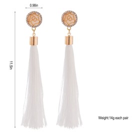 Zealmer White Tassel Earrings For Women Bohemian Long Dangle Drop Statement Earrings Fashion Jewelry For Birthday Christmas Valentines Day Gift