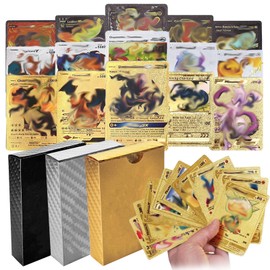 Pack of 165 Vmax Cards Gold Silver Black, Metal Anime Cards DeutschGx V-Vmax Dx Cards, Common / Unusual Cards, Trading Trading Cards Favourite for Fans Children Teenagers Adults