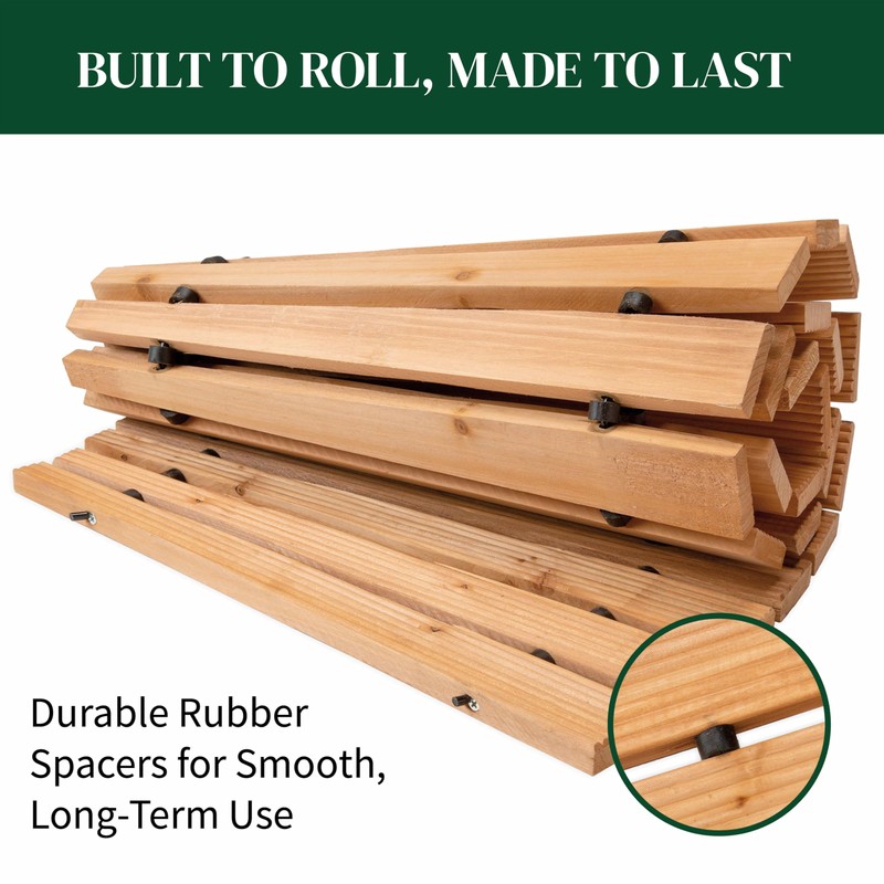 Plow & Hearth Outdoor Wooden Pathway, Natural Waterproof Weatherproof Hardwood