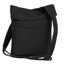 Christian Wippermann Women's Shoulder Bag Crossover Bag Leather Look Handbag, black, Minimal