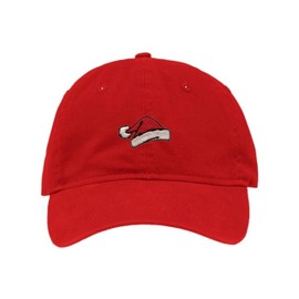 One Size Red Deluxe Dad Santa Hat Embroidered Deluxe Dad Hat